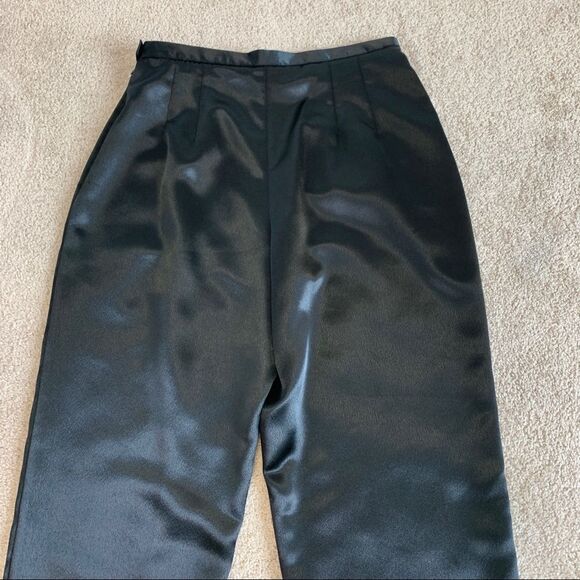 STUDIO J. Vintage satin front pleat dress pant trousers Sz 10 - Picture 3 of 11